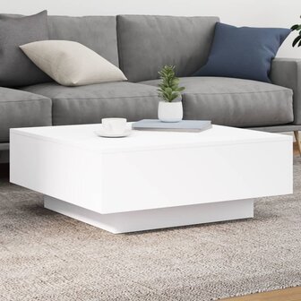 Salontafel met LED-verlichting 80x80x31 cm wit 1