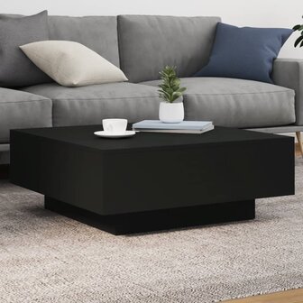 Salontafel met LED-verlichting 80x80x31 cm zwarty 1