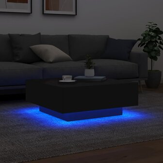 Salontafel met LED-verlichting 80x80x31 cm zwarty 4