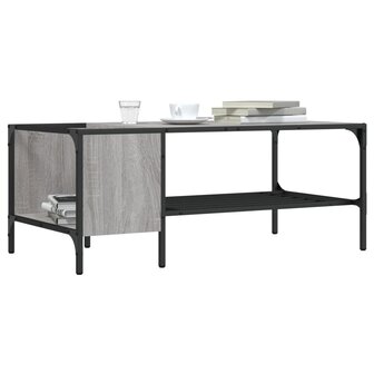 Salontafel met rek 100x51x40 cm bewerkt hout grijs sonoma eiken 1