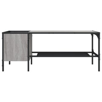 Salontafel met rek 100x51x40 cm bewerkt hout grijs sonoma eiken 4