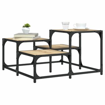 Salontafel 68x68x40 cm bewerkt hout sonoma eikenkleurig 1