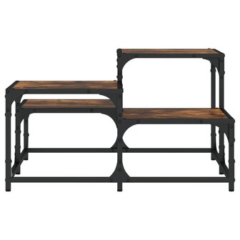 Salontafel 68x68x40 cm bewerkt hout gerookt eikenkleurig 5