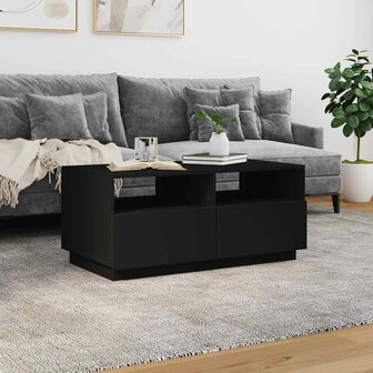Salontafel met LED-verlichting 90x49x40 cm zwart 4