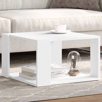 Salontafel 51,5x51,5x30 cm bewerkt hout wit 1