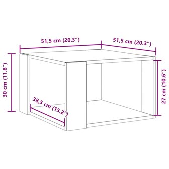 Salontafel 51,5x51,5x30 cm bewerkt hout wit 9