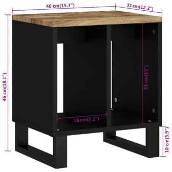 Bijzettafel 40x31x46 cm massief mangohout en bewerkt hout 9