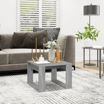 Bijzettafel 50x50x35 cm bewerkt hout grijs sonoma eikenkleurig 1