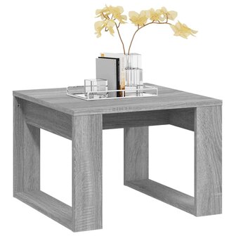 Bijzettafel 50x50x35 cm bewerkt hout grijs sonoma eikenkleurig 4
