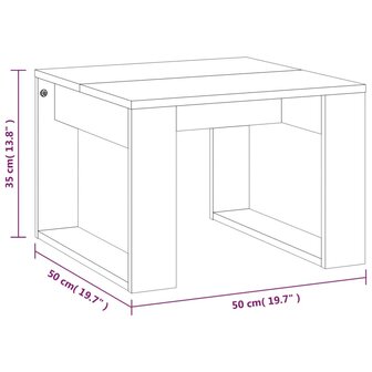 Bijzettafel 50x50x35 cm bewerkt hout grijs sonoma eikenkleurig 8