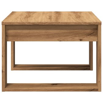 Bijzettafel 50x50x35 cm bewerkt hout artisanaal eikenkleurig 5