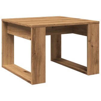 Bijzettafel 50x50x35 cm bewerkt hout artisanaal eikenkleurig 6