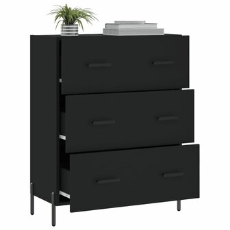 Dressoir 69,5x34x90 cm bewerkt hout zwart 4