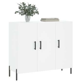 Dressoir 90x34x80 cm bewerkt hout wit 3