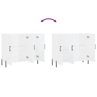 Dressoir 90x34x80 cm bewerkt hout wit 9