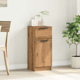 Dressoir 30x30x70 cm bewerkt hout artisanaal eikenkleur 3