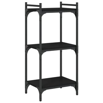 Boekenkast 3-laags 40x30x86 cm bewerkt hout zwart 2