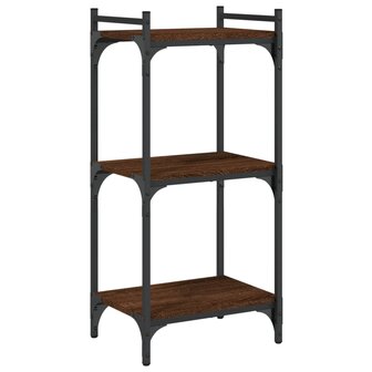 Boekenkast 3-laags 40x30x86 cm bewerkt hout bruin eikenkleur 2