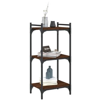 Boekenkast 3-laags 40x30x86 cm bewerkt hout bruin eikenkleur 3