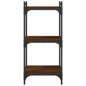 Boekenkast 3-laags 40x30x86 cm bewerkt hout bruin eikenkleur 4