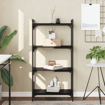 Boekenkast 4-laags 60x30x120 cm bewerkt hout zwart 1