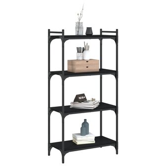 Boekenkast 4-laags 60x30x120 cm bewerkt hout zwart 3