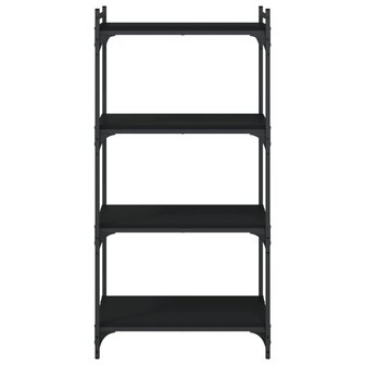 Boekenkast 4-laags 60x30x120 cm bewerkt hout zwart 4