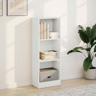 Boekenkast 40x24x109 cm bewerkt hout wit 3