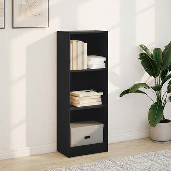 Boekenkast 40x24x109 cm bewerkt hout zwart 3