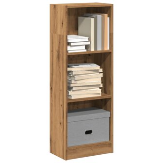 Boekenkast 40x24x109 cm bewerkt hout artisanaal eikenkleurig 1