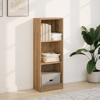 Boekenkast 40x24x109 cm bewerkt hout artisanaal eikenkleurig 3