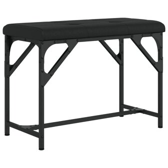 Eetkamerbank 62x32x45 cm staal en kunstleer zwart 6