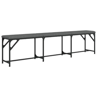 Eetkamerbank 186x32x45 cm staal en stof donkergrijs 2