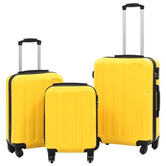 3-delige Harde kofferset ABS geel 1