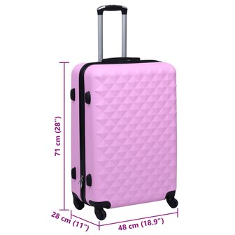 Harde koffer ABS roze 7
