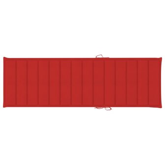 Ligbed met rood kussen ge&iuml;mpregneerd grenenhout 6