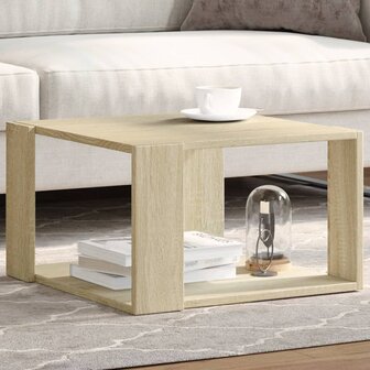 Salontafel 51,5x51,5x30 cm bewerkt hout sonoma eikenkleurig 1