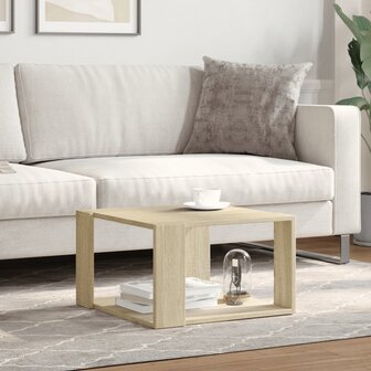 Salontafel 51,5x51,5x30 cm bewerkt hout sonoma eikenkleurig 3