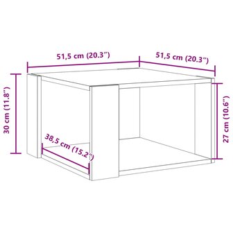 Salontafel 51,5x51,5x30 cm bewerkt hout sonoma eikenkleurig 9