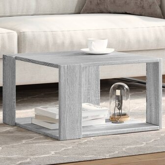 Salontafel 51,5x51,5x30 cm bewerkt hout grijs sonoma eikenkleur 1