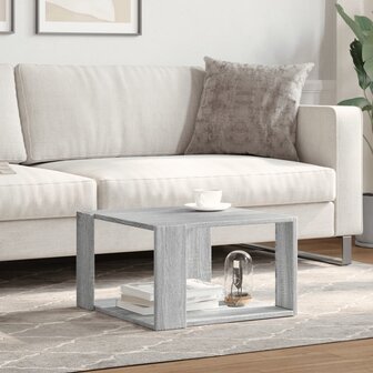 Salontafel 51,5x51,5x30 cm bewerkt hout grijs sonoma eikenkleur 3