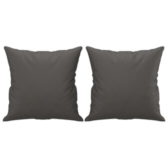 Sierkussens 2 st 40x40 cm kunstleer grijs 2