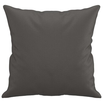 Sierkussens 2 st 40x40 cm kunstleer grijs 4