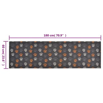Keukenmat wasbaar potenprint 60x180 cm fluweel 5