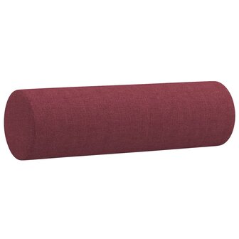 Driezitsbank met sierkussens 180 cm stof wijnrood 6