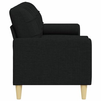3-zitsbank met sierkussens 210 cm stof zwart 4