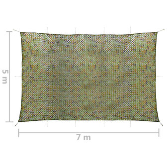 Camouflagenet met opbergtas 5x7 m groen 5