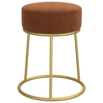 Hocker rond fluweel bruin 3