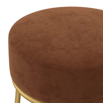 Hocker rond fluweel bruin 4
