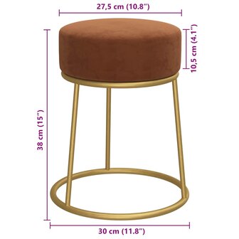 Hocker rond fluweel bruin 6